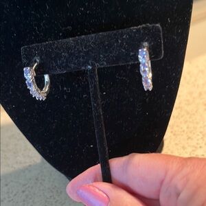 Elegant Silver tanzanite pierced  Earrings